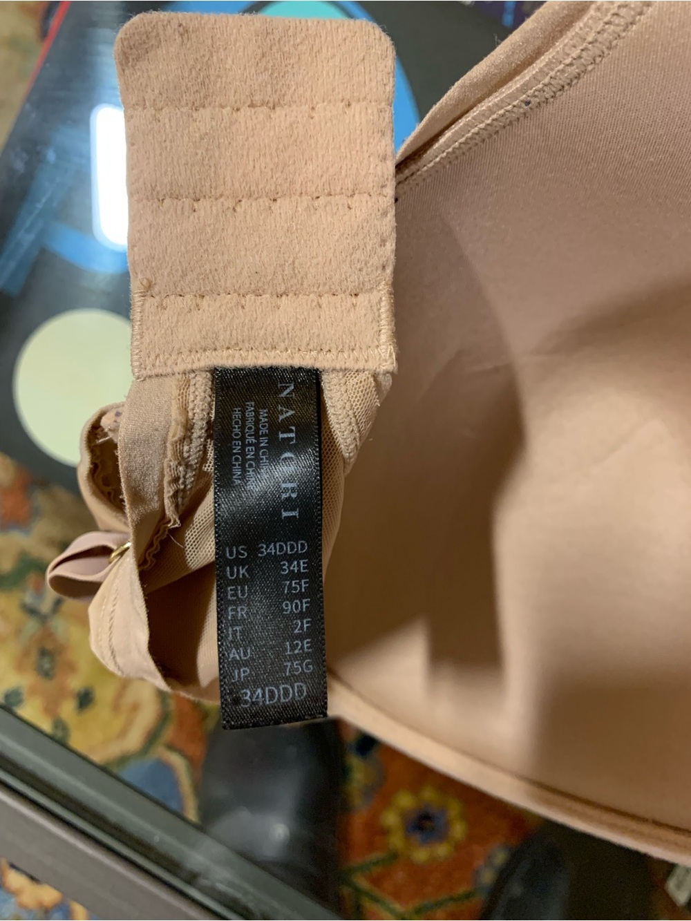 Natori Refined Contour Underwire Bra Nude/Beige Lace Trim 34DDD - Picture 9 of 10